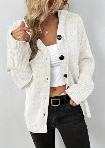 Ella™ Strikcardigan med knapper