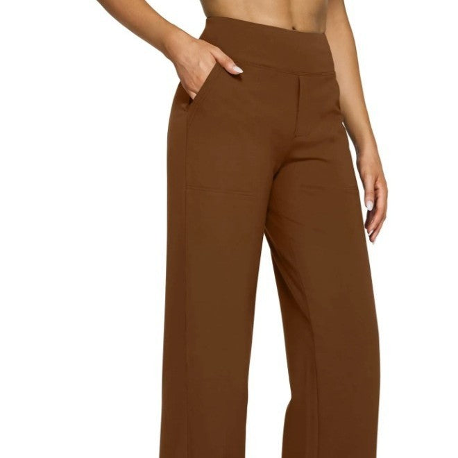 Laaxiv™ “LuxeFlow” High-Waist Knit Trousers
