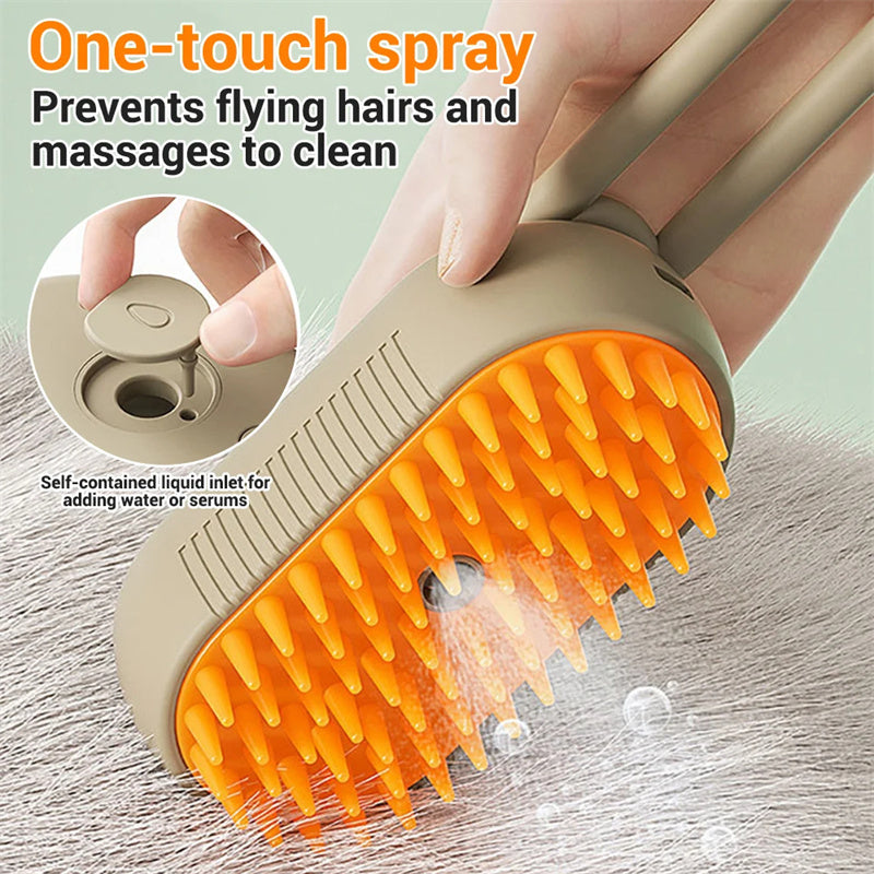 Laaxiv™ “FurEase Pro” 3-in-1 Electric Steam Pet Brush