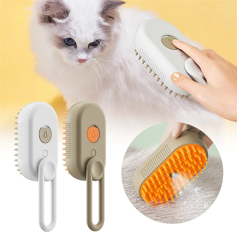 Laaxiv™ “FurEase Pro” 3-in-1 Electric Steam Pet Brush