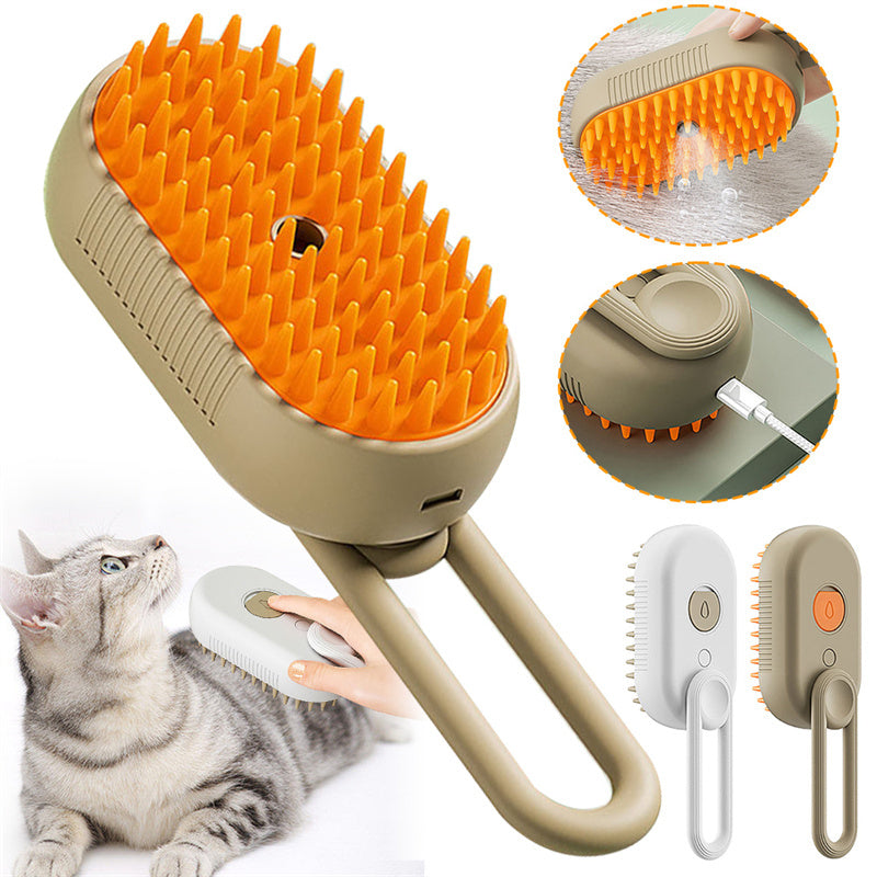 Laaxiv™ “FurEase Pro” 3-in-1 Electric Steam Pet Brush