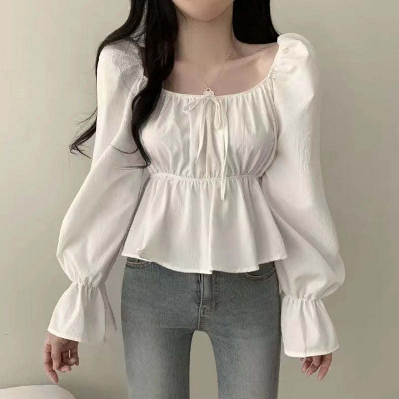 Serena™ Off-Shoulder bluse med flæser