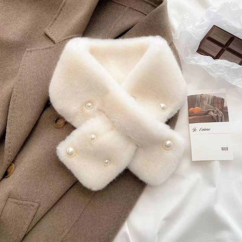 VelvetPearl™ Premium Halstørklæde i Kunstpels med Krydsudskæring