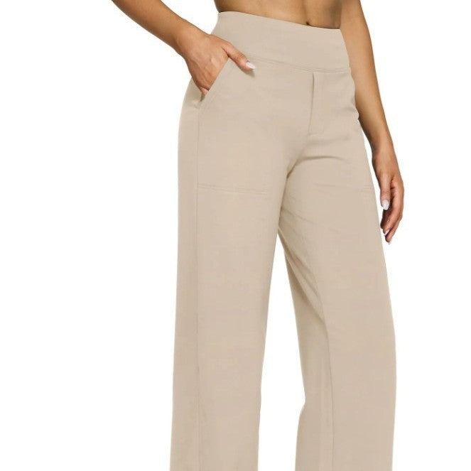 Laaxiv™ “LuxeFlow” High-Waist Knit Trousers