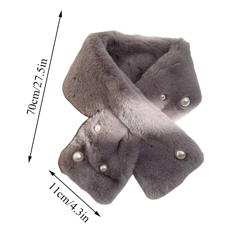 VelvetPearl™ Premium Halstørklæde i Kunstpels med Krydsudskæring