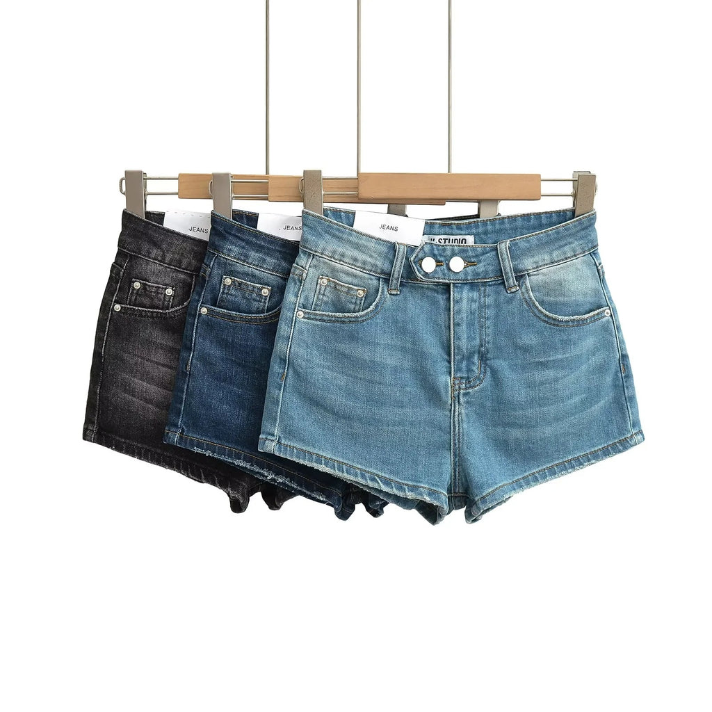 Linda™ højtaljede denimshorts