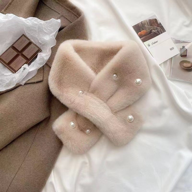 VelvetPearl™ Premium Halstørklæde i Kunstpels med Krydsudskæring