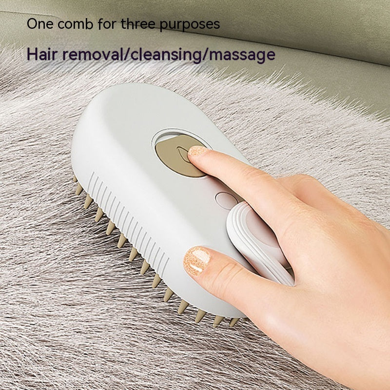 Laaxiv™ “FurEase Pro” 3-in-1 Electric Steam Pet Brush