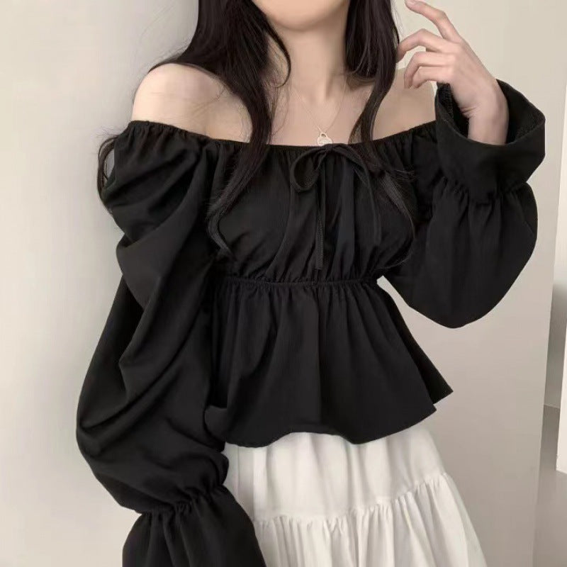 Serena™ Off-Shoulder bluse med flæser