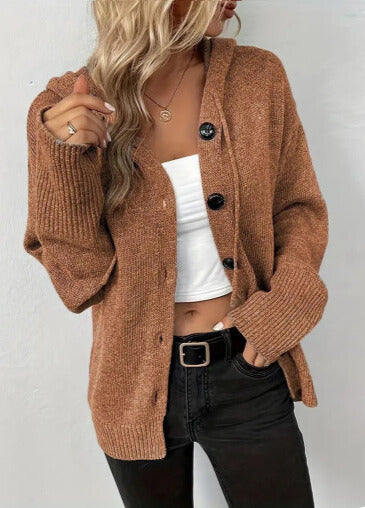 Ella™ Strikcardigan med knapper