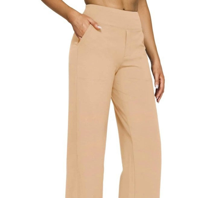 Laaxiv™ “LuxeFlow” High-Waist Knit Trousers