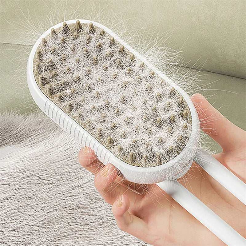 Laaxiv™ “FurEase Pro” 3-in-1 Electric Steam Pet Brush
